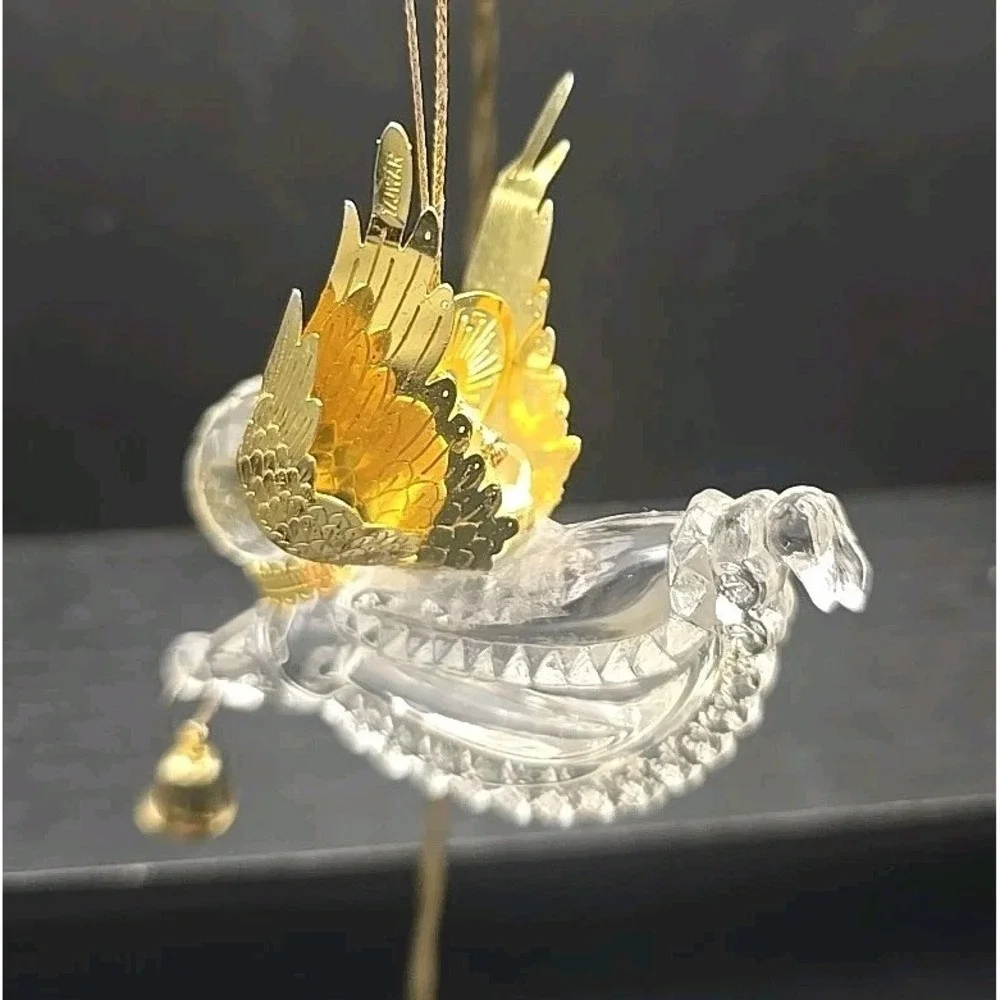 Vintage 1994 Roman inc Angel Holding Bell With Gold Wings 4